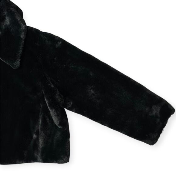 NEW Maeve SUPER SOFT Faux Fur Jacket Leather Trim SIZE XLP Petite Black NWOT - Picture 12 of 15